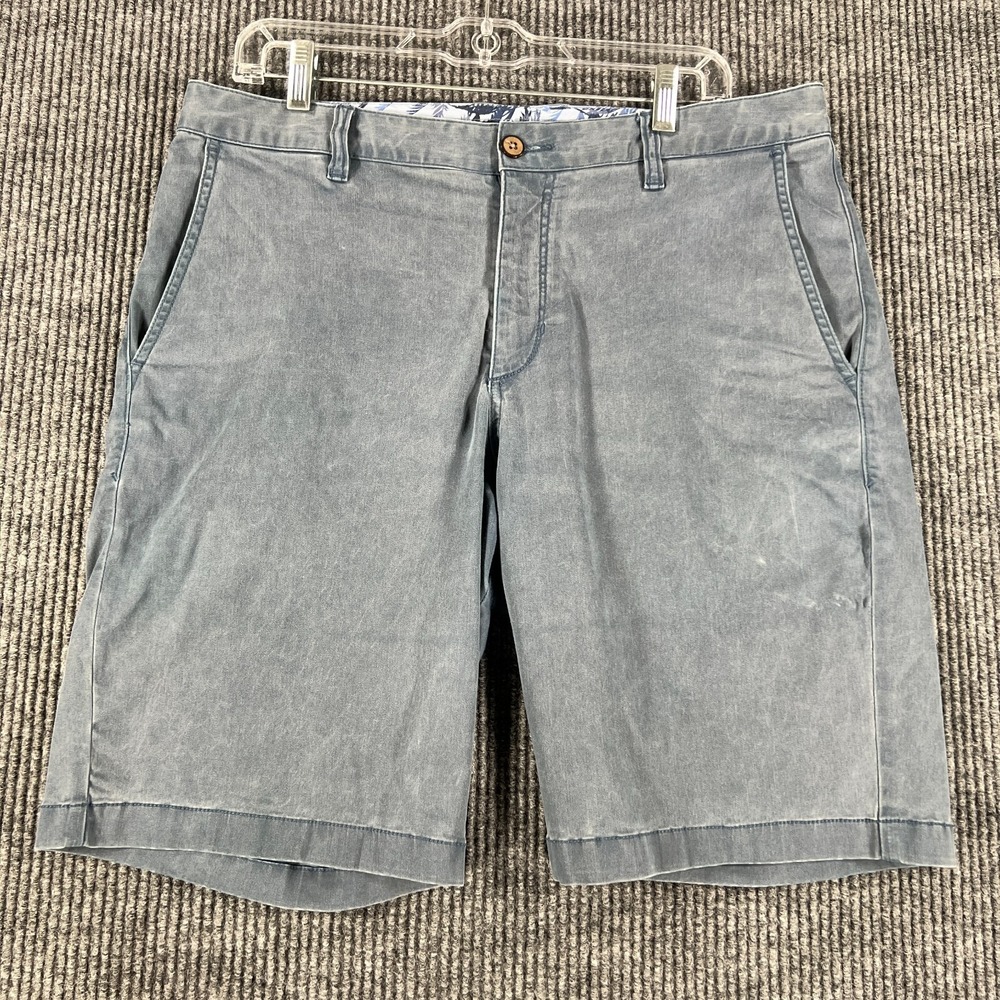 Tommy Bahama Mens Shorts 33 Blue Chino Casual 10" Inseam Outdoor Pockets